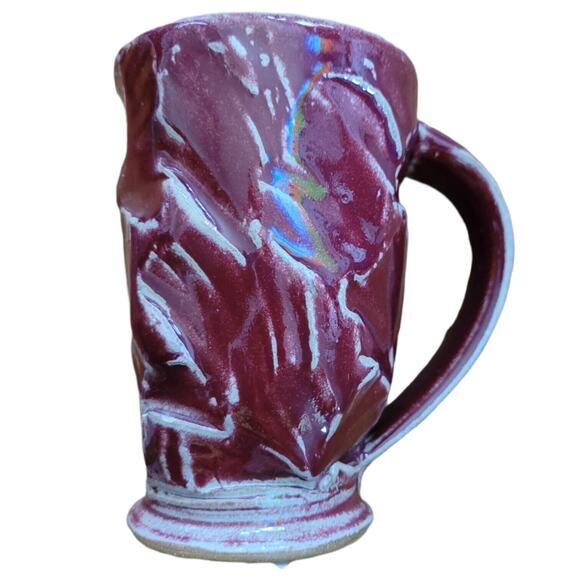 Handmade Ceramic Maroon Coffee Tea Cup Pottery Drinkin Mugs Henry Flanagan - Picture 3 of 10
